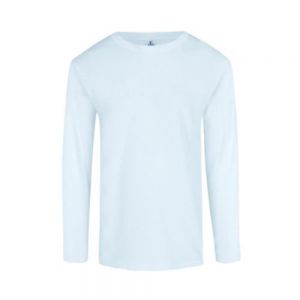 PLAYERA PESO COMPLETO CUELLO REDONDO MANGA LARGA PARA CABALLERO BLANCO EEG